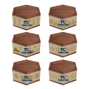 Soportes de pastel de madera de cuero ecológicos al por mayor para bodas y eventos especiales de Ramadán hechos en Vietnam - Product Image 2