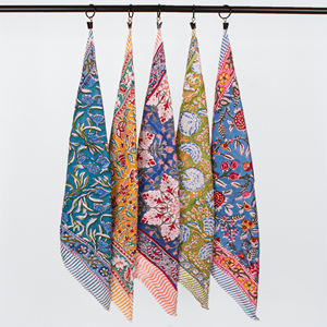 Pañuelo Bandana Estampado a Mano, Ecológico, Artesanal de Jaipur, para Cabeza y Cuello, Lujoso, de Algodón, Étnico, para Mujer, para las Cuatro Estaciones - Product Image 1