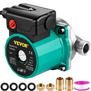Pompa di ricircolo dell'acqua calda 93W 110V sistema di scaldabagno elettrico avviamento automatico controllo a 3 velocità raccordi in ottone inox - Product Image 1