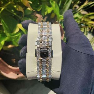 Splendide Montre de Luxe pour Homme avec Diamants, Boîtier en Argent Moissanite 28mm, Verre Saphir, Mouvement Analogique à Quartz ETA, Cadeau Idéal - Product Image 6