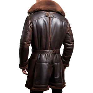 Abrigo de Invierno para Hombre HARAZ INTERNATIONAL, Chaqueta de Cuero Genuino con Forro de Piel Sintética, Impermeable y Transpirable - Product Image 6