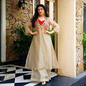 Trending <b>Women's</b> Traditional Indian Kurti Set With <b>Red</b> <b>Blouse</b> Ethnic Wear For Wedding From Samp Corporation - Product Image 1