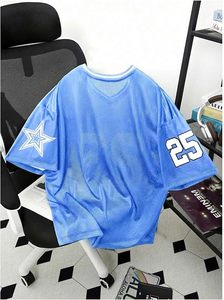 เสื้อฟุตบอลบลู จีเนียส 25 เมช สีน้ำเงิน เสื้อกีฬาแบบสั่งทำพิเศษพร้อมแพทช์รูปดาว แบบสวม - Product Image 2