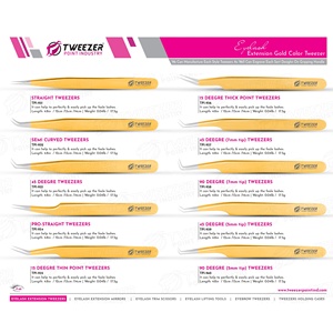 Pinces à cils professionnelles personnalisées avec logo, légères, multicolores, à 90 degrés, non corrosives - Product Image 6