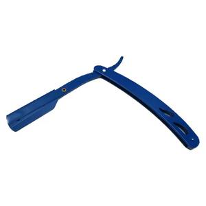 Blue Plastic Straight <b>Razor</b> <b>Single</b> <b>Blade</b> For Barber Shop Face Shaving - Product Image 1