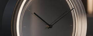 Minimalist Circular Desk <b>Clock</b> Metal Quartz Movement LED Illuminated Backlight Needle Display - Product Image 3