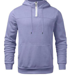 High Quality 100% Cotton Fleece Quarter Zip Hoodie Winter Embroidered Men's Oversized Hoodies - Product Image 4
