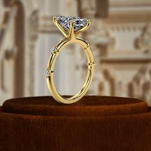 Anillo Certificado IGI de 1 Quilate, Anillo de Compromiso con Corte Marquesa, Anillo de Boda con Diamantes, Anillo de Oro Blanco y Amarillo de 14K, el Mejor Regalo para Pedida de Mano - Product Image 4