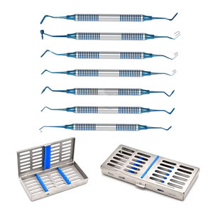 7 pièces bleu Composite Instrument dentaire nettoyage des dents remplissage Cassettes de stérilisation ensemble Composite à faible quantité minimale de commande Instruments médicaux - Product Image 1