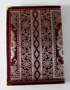 Richly Decorative Shuttle Woven Fabric Notebook Journal Cover Coloured <b>Silks</b> And Gold Silver Threads Made in Paper Material - Product Image 5