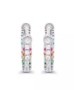 Orecchini a cerchio multicolore in argento Sterling | Macy's - Product Image 3