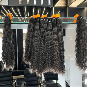 Extensiones de cabello humano indio ondulado rizado natural alineado con cutícula Virgen sin procesar 100% - Product Image 4