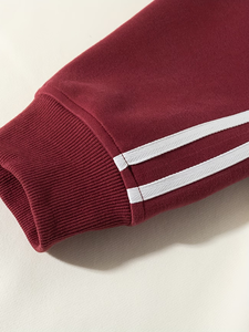 เสื้อสเวตเชิ้ตผู้ชายลำลอง แขนเสื้อแบบแร็กแลนตัดสี คอเสื้อลายทาง แถบคู่ ลายทางสองเส้น สำหรับฤดูใบไม้ผลิและฤดูใบไม้ร่วง กันลม ผลิตในบังกลาเทศ - Product Image 5