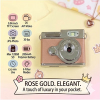 Appareil photo numérique HD pour enfants, petit appareil photo pour enfants avec papier photo, jouet pour enfants, cadeau d'anniversaire, 2K 512 Go, miroir