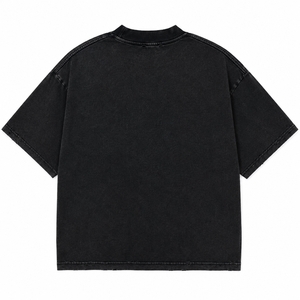 Camisetas para hombre con lavado ácido, diseño de personaje y pedrería, transpirables, con estampado DTG personalizado, de manga corta, cuello redondo grueso, oversize, 300 gramos - Product Image 2