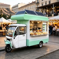 Chariot alimentaire multifonctionnel à pousser à la main avec double brûleur et réchauffeur pour le service de petit-déjeuner et de déjeuner en rue