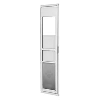 Porte coulissante en verre pour chien, extra large, avec cadre en alliage d'aluminium et fermeture à loquet, hauteur réglable, modèle Villas Françaises, 75 7/8" x 80 11/16"