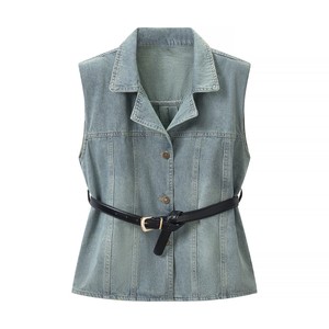 Chaleco vaquero personalizado para mujer, proveedor mayorista de chalecos vaqueros, ajuste holgado, tallas S M L XL para compradores de marcas de boutique - Product Image 6