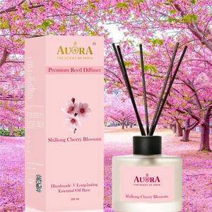 Diffuseur à bâtonnets en verre personnalisé, prix usine, 200 ml, bâtonnets en rotin, huile essentielle longue durée, parfum naturel premium Fleur de cerisier - Product Image 1