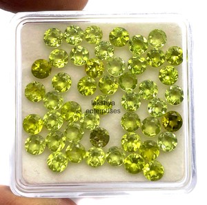 Peridoto natural de 7 mm, corte redondo, piedras sueltas de alta calidad, peridoto facetado para la fabricación de colgantes de joyería a precio de fabricante. - Product Image 5