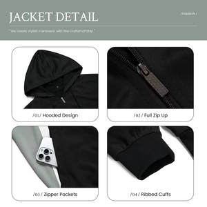 Tracksuit <b>Men</b> Solid Casual Athletic Sweat Suit Sets Long Sleeve <b>Pullover</b> Fleece Jacket Pants Winter 100% Cotton Tracksuits - Product Image 4