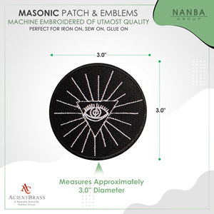 Masonic All Seeing Eye Embroidered <b>Sew</b>/Iron on Patch Badge - Product Image 3