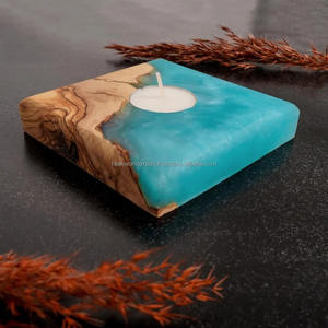 Merveilleux design en bois avec bougeoir époxy de haute qualité et look unique pour la décoration de la maison par FWE - Product Image 1