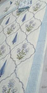 Hand Block Print Cotton Bedsheet with Pillow Covers |Botanical Print Bedding| Indian Handmade Bedspread | Soft Cotton Bed Sheet. - Product Image 5