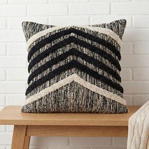 Housse de coussin bohème pour literie, tissée à la main en laine et coton, texture bohème, taie d'oreiller en coton - Product Image 4