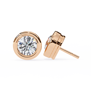 Pendientes Clásicos con Bisel de Corte Redondo, con Diamantes Cultivados en Laboratorio de 1 Quilate (cada uno), Oro de 14K, Certificados por IGI, Ideales para Regalo, Fiestas y Aniversarios - Product Image 4