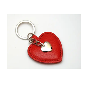 Llavero de Cuero Personalizado en Forma de Corazón Rojo Grabado, Elegantes Llaveros para Llaves, Gran Venta - Product Image 1