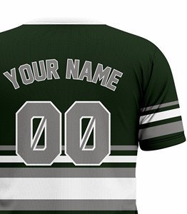 Camiseta Formal Corex Verde Gris de Manga Corta, Tejido Sólido, con Estampado del Nombre del Equipo, Cuello Redondo, Corte Regular - Product Image 5