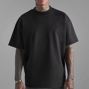 Men Oversized White Cotton T-Shirt Short Sleeve O-Neck Casual Jersey Plain Dyed Solid Color Blank Design - Product Image 4