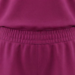 Women's 2 Piece Sporty <b>Knitted</b> <b>Set</b> Three Quarter Sleeve Top With Side Stripe Shorts Purple Color Blocked Spring Summer Wear - Product Image 5