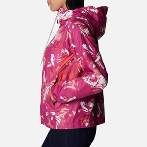 Women's Floral Print Windbreaker <b>Jacket</b> Lightweight Hooded Outdoor <b>Waterproof</b> Sportswear Casual Zipper Coat Plus Size 2026 New - Product Image 5
