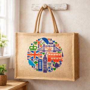 Reusable Eco-Friendly Jute Tote <b>Bag</b> with <b>Long</b> Rope Handle | Secure Zipper Closure | Custom Logo Printing for Promotional Bulk - Product Image 4