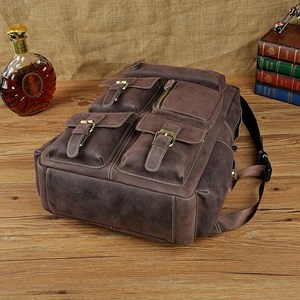 Ultimate <b>Waterproof</b> Leather <b>Backpack</b> Anti-Theft Vintage Laptop Rucksack Genuine Leather Luxury LBP-0350 - Product Image 5