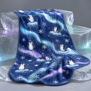 Manta Personalizada con Estampado, Diseño de Surf, Tenis, Bombero, Castillo, Pingüino, Sublimación, Franela, Felpa, Poliéster - Product Image 6