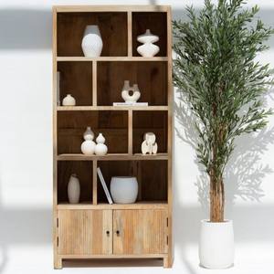 Estantería Vandana Merino Astra de Madera de Mango, Mueble de Almacenamiento Moderno de Madera Sólida - Product Image 1