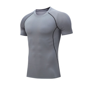 T-shirt de compression personnalisé à séchage rapide, sous-vêtement technique pour la gym, le sport, l'entraînement et le fitness, coupe ajustée pour homme - Product Image 2