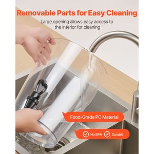 Dispenser per Bevande in Acciaio Inox e Plastica da 2,1 Galloni, Nuovo, Dispenser per Succhi da 5L con Rubinetto e Camera per Ghiaccio per Feste - Product Image 6