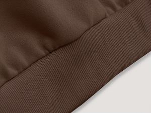 Brown Hooded Sweatshirt Kids Casual Autumn Wear Printed Design Customizable Regular Sleeve Knitted Fabric - Product Image 5