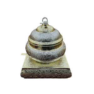 Cubierta de latón de tres estrellas para calentador de alimentos, diseño antiguo hecho a mano en oro, olla interior de acero inoxidable de 5L, para hoteles y restaurantes - Product Image 4