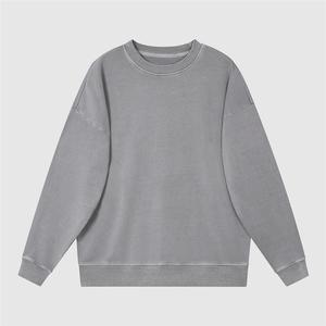 Men's Solid Winter Stone Wash Acid Wash 100% Cotton Custom Oversized Sweatshirt <b>Jumper</b>-Waterproof & Windproof Sweatshirt - Product Image 3