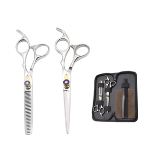Kit de Herramientas de Barbería de Alta Calidad, Tijeras de Corte y Entresacado de Pelo con Recubrimiento de Titanio Azul, con Peine y Navaja, Kit de Salón de Barbería - Product Image 5