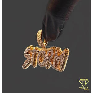 Moissanite Diamond Custom <b>Name</b> Pendant Iced Out Hip Hop Necklace Gold Bling <b>Chain</b> Personalized Jewelry Gift - Product Image 2