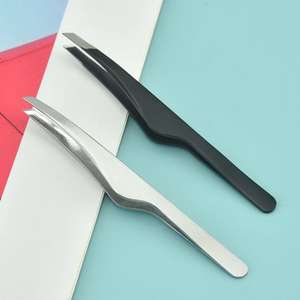 Pinzas para Cejas y Pestañas de Acero Inoxidable con Punta Curva y Logotipo Personalizado al por Mayor, Puntas de Fibra, Agarre Perfecto, Ligeras, Reutilizables, Coloridas - Product Image 3