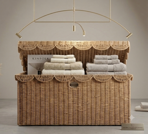 Lavihex Seagrass Storage Trunk Rectangle Modern Style Eco-Friendly Sundries Organizer <b>Bathroom</b> <b>Basket</b> Lid - Product Image 4