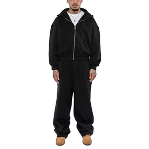 Survêtements amples personnalisés pour streetwear, avec fermeture éclair, en tissu respirant, taille élastique, coupe ample - Product Image 3