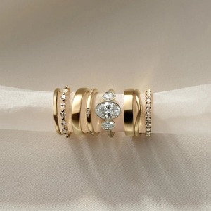 Best 2 CT Elongated oval Three Stone 2 CT Elongated <b>Cushion</b> Three Stone Lab Grown Diamond Engagement Ring 14K Solid Gold Luxury - Product Image 3